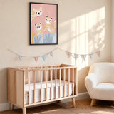 Cute Leopard Cubs Kids Wall Decor – Pastel Pink Nursery Animal Print