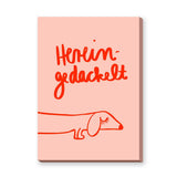 Dachshund Typography Wall Art Poster – Pink Red Line Art Dog Quote Print
