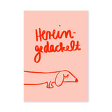 Dachshund Typography Wall Art Poster – Pink Red Line Art Dog Quote Print