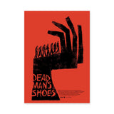 Dead Man's Shoes Movie Typography Wall Art Poster – Red and Black Shoe Print