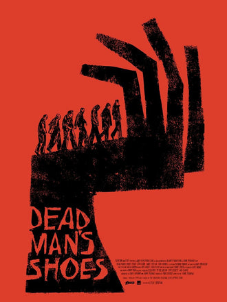 Dead Man's Shoes Movie Typography Wall Art Poster – Red and Black Shoe Print