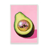 Disco Avocado Pop Art Wall Art Print – Surreal Pink Kitchen Print