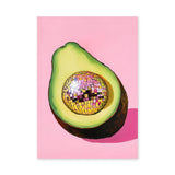 Disco Avocado Pop Art Wall Art Print – Surreal Pink Kitchen Print