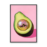 Disco Avocado Pop Art Wall Art Print – Surreal Pink Kitchen Print