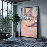 Disco Ball Retro Wall Art Poster – Pastel Abstract Music Print