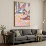 Disco Ball Retro Wall Art Poster – Pastel Abstract Music Print