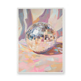 Disco Ball Retro Wall Art Poster – Pastel Abstract Music Print