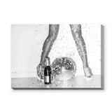 Disco Glam Photography Modern Retro Wall Art Print – Champagne Mirror Ball Scene