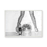 Disco Glam Photography Modern Retro Wall Art Print – Champagne Mirror Ball Scene