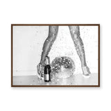 Disco Glam Photography Modern Retro Wall Art Print – Champagne Mirror Ball Scene