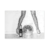 Disco Glam Photography Modern Retro Wall Art Print – Champagne Mirror Ball Scene