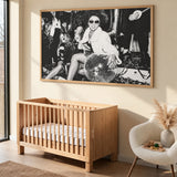 Disco Party Photography Modern Wall Art Poster – Black and White Mirror Ball Scene