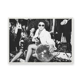 Disco Party Photography Modern Wall Art Poster – Black and White Mirror Ball Scene
