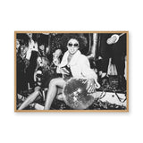 Disco Party Photography Modern Wall Art Poster – Black and White Mirror Ball Scene