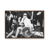 Disco Party Photography Modern Wall Art Poster – Black and White Mirror Ball Scene