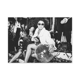 Disco Party Photography Modern Wall Art Poster – Black and White Mirror Ball Scene