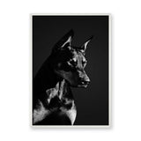 Doberman Portrait Modern Wall Art Print – Black-and-White Dog Photography