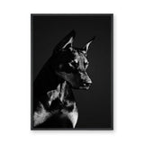 Doberman Portrait Modern Wall Art Print – Black-and-White Dog Photography