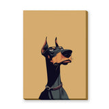 Doberman Portrait Modern Wall Art Print – Stylized Dog Illustration on Beige