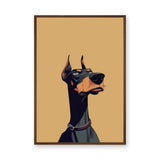 Doberman Portrait Modern Wall Art Print – Stylized Dog Illustration on Beige