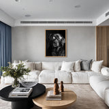 Dog Photography Modern Minimalist Wall Decor – Black Dog With Round Glasses