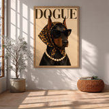 Dogue Stylish Doberman Typography Wall Art Poster – Fashion Dog Print