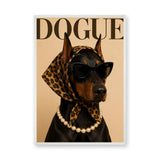 Dogue Stylish Doberman Typography Wall Art Poster – Fashion Dog Print