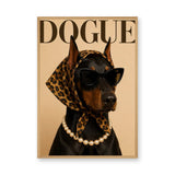 Dogue Stylish Doberman Typography Wall Art Poster – Fashion Dog Print