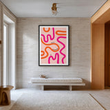 Don't Overthink It Typography Wall Art Print – Abstract Pink Grid Quote Print