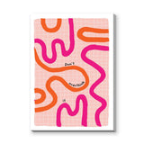 Don't Overthink It Typography Wall Art Print – Abstract Pink Grid Quote Print
