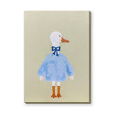 Dressed Duck Kids Wall Art Poster – Whimsical Blue Outfit Nursery Print