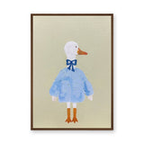 Dressed Duck Kids Wall Art Poster – Whimsical Blue Outfit Nursery Print