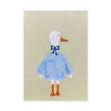 Dressed Duck Kids Wall Art Poster – Whimsical Blue Outfit Nursery Print