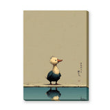 Duck Japandi Wall Decor – Cute Reflection Print with Teal Water
