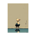 Duck Japandi Wall Decor – Cute Reflection Print with Teal Water
