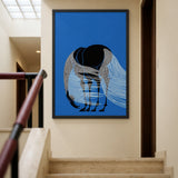 Elephant Modern Line Art Wall Art Print – Blue Abstract Animal Print