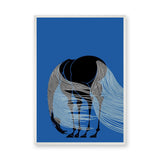 Elephant Modern Line Art Wall Art Print – Blue Abstract Animal Print
