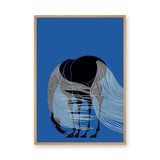 Elephant Modern Line Art Wall Art Print – Blue Abstract Animal Print