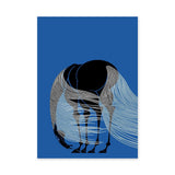 Elephant Modern Line Art Wall Art Print – Blue Abstract Animal Print