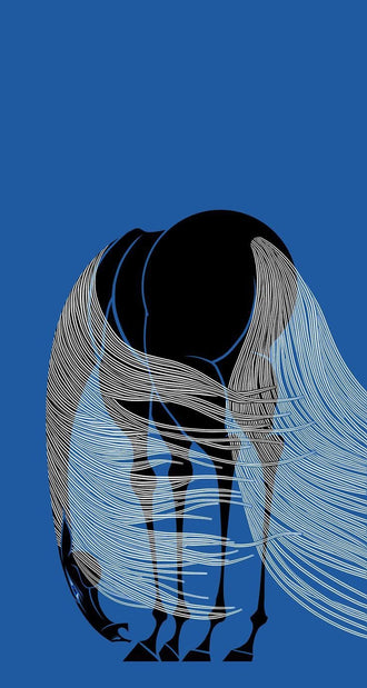 Elephant Modern Line Art Wall Art Print – Blue Abstract Animal Print