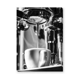 Espresso Modern Minimalist Wall Art Print – Black and White Coffee Pour