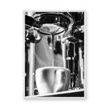 Espresso Modern Minimalist Wall Art Print – Black and White Coffee Pour