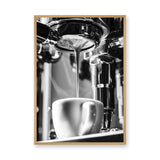 Espresso Modern Minimalist Wall Art Print – Black and White Coffee Pour