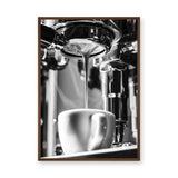 Espresso Modern Minimalist Wall Art Print – Black and White Coffee Pour