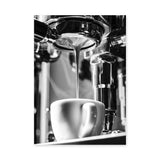 Espresso Modern Minimalist Wall Art Print – Black and White Coffee Pour