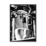 Espresso Modern Minimalist Wall Art Print – Black and White Coffee Pour