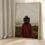 Fantasy-Surreal Typography Wall Art Print – Offline TV Head Portrait