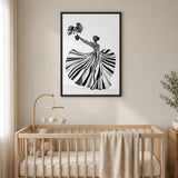 Fashion Botanical Modern Wall Decor – Striped Muse Portrait Print