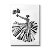 Fashion Botanical Modern Wall Decor – Striped Muse Portrait Print