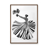Fashion Botanical Modern Wall Decor – Striped Muse Portrait Print